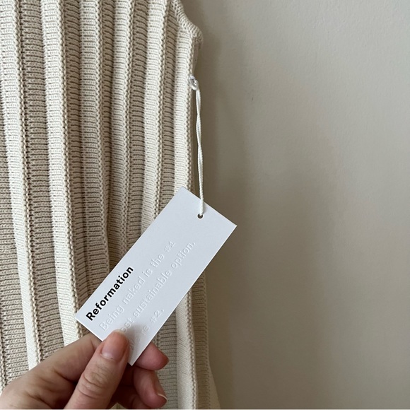 Reformation Ezra Cotton Knit Mini Dress in Gossamer - Picture 5 of 10